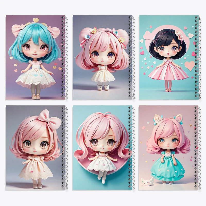 دفتر نقاشی 50 برگ خندالو طرح دخترانه کد 272 مجموعه 6 عددی