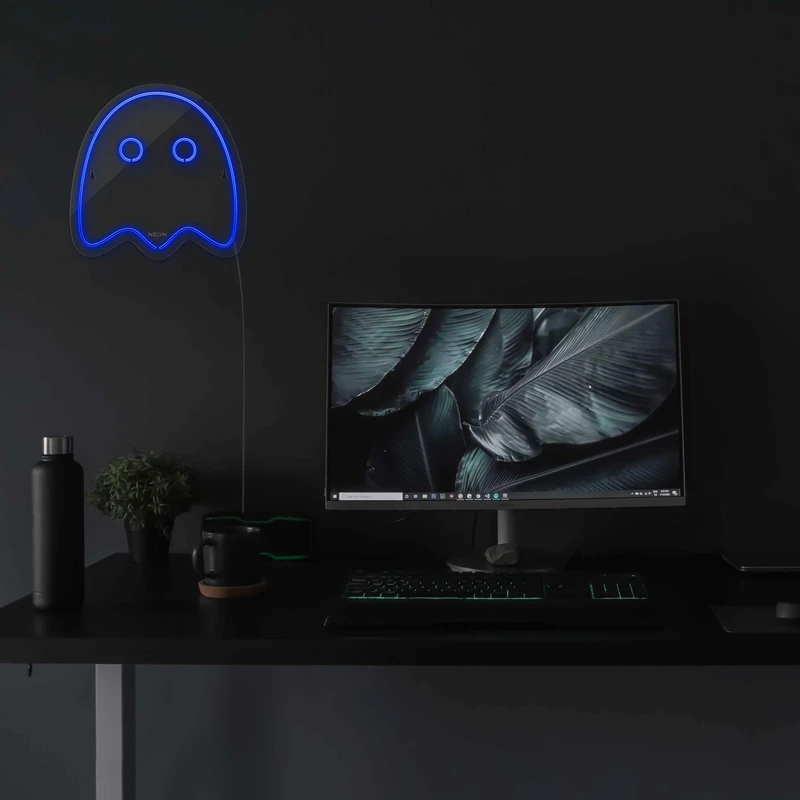چراغ دیواری نئون دیزاین طرح Packman-2_BL