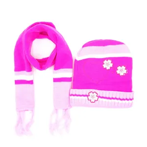 ست کلاه و شال گردن بافتنی دخترانه مدل KP1014-088