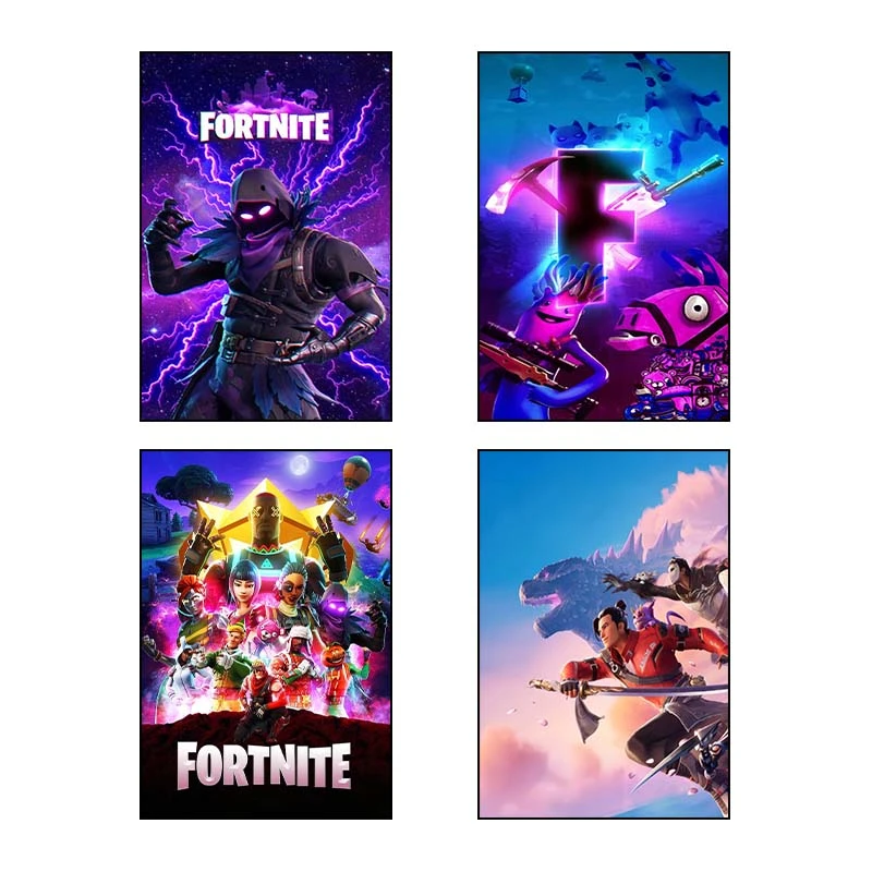 تابلو شاسي کارنيکا طرح فورتنایت Fortnite کد 48019 مجموعه 4 عددی