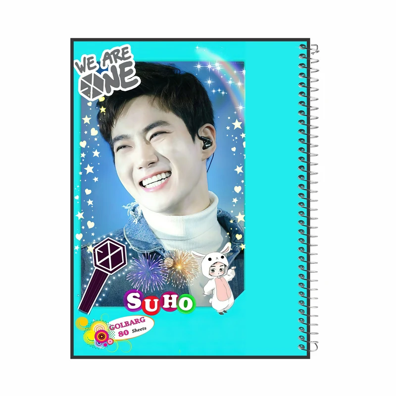 دفتر مشق 80 برگ گلبرگ مدل خواننده EXO کد 52