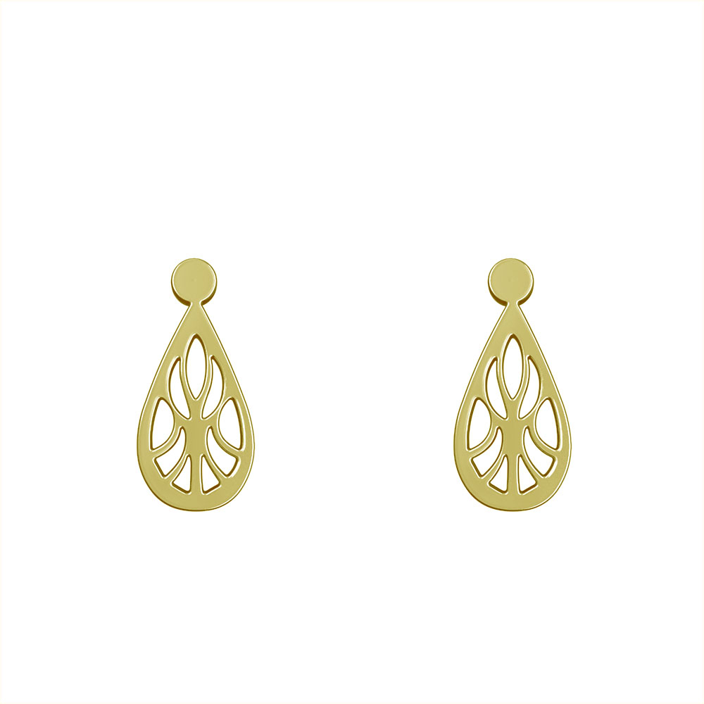 گوشواره طلا 18 عیار زنانه مدوپد مدل هندسی کد GA1-13970