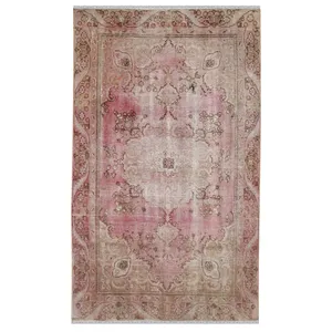 فرش دستبافت رنگ شده چهار و نیم متری طرح وینتیج کد 990485