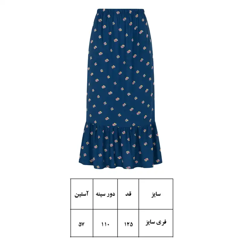 دامن چین‌دار زنانه مدل نخی 24106104 رنگ سرمه‌ای