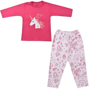 ست تی شرت و شلوار نوزادی مدل ارغوان اسب تک شاخ کد 1