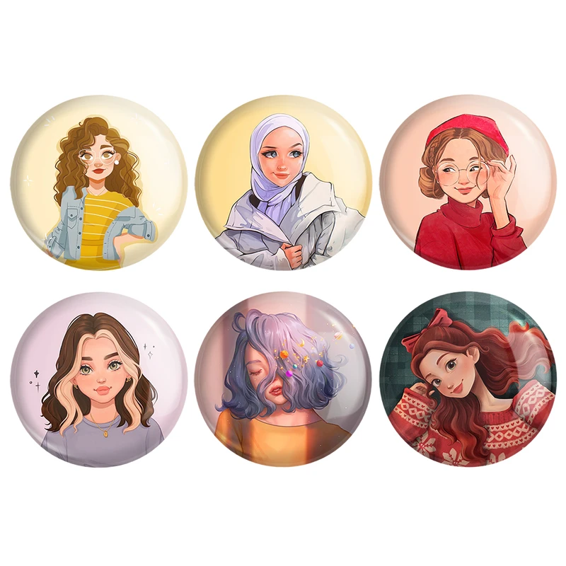 مگنت خندالو طرح دخترانه کد 1638A مجموعه 6 عددی