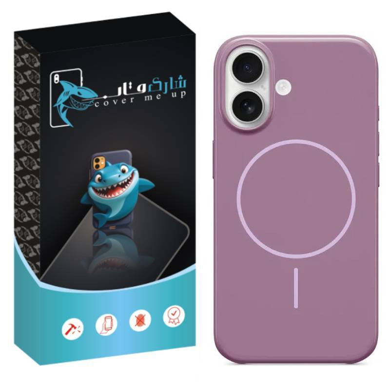 کاور شارک قاب مدل سیلیکونی پاک کنی مگ سیف دار مناسب برای گوشی موبایل اپل iPhone 16