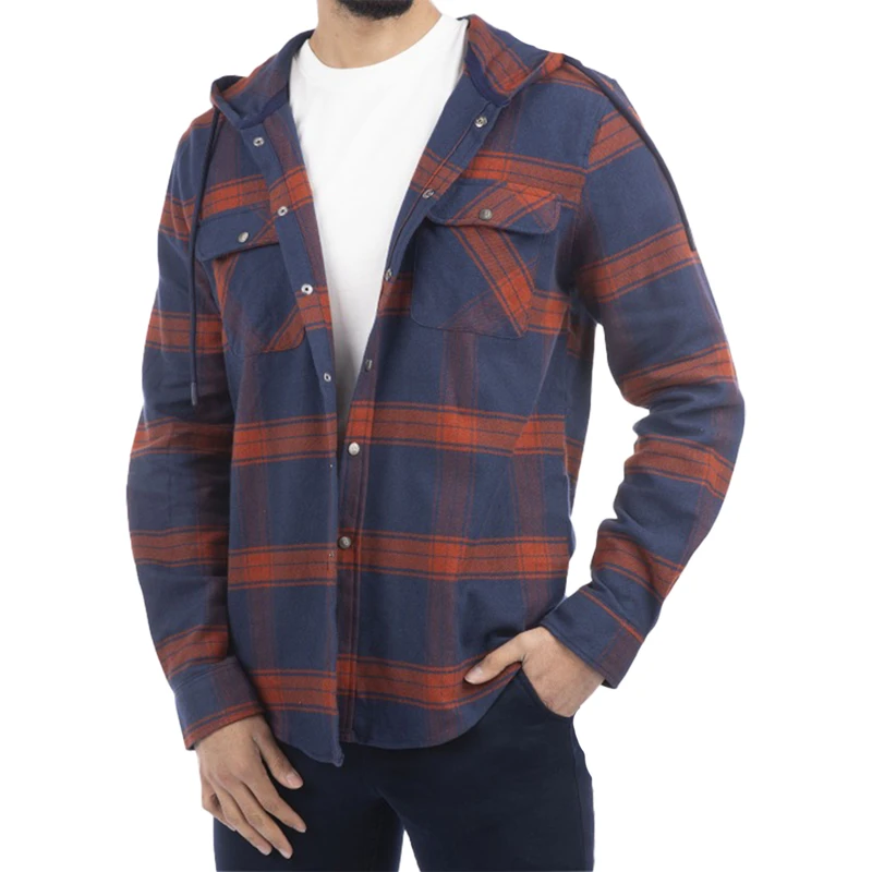 پیراهن آستین بلند یقه برگردان مردانه جوتی جینز مدل کلاهدار کد 3030213