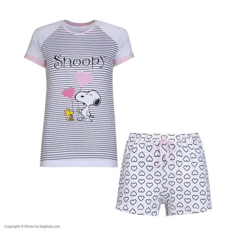 ست تی شرت و شلوارک زنانه ناربن مدل 3326-1521742 رنگ صورتی