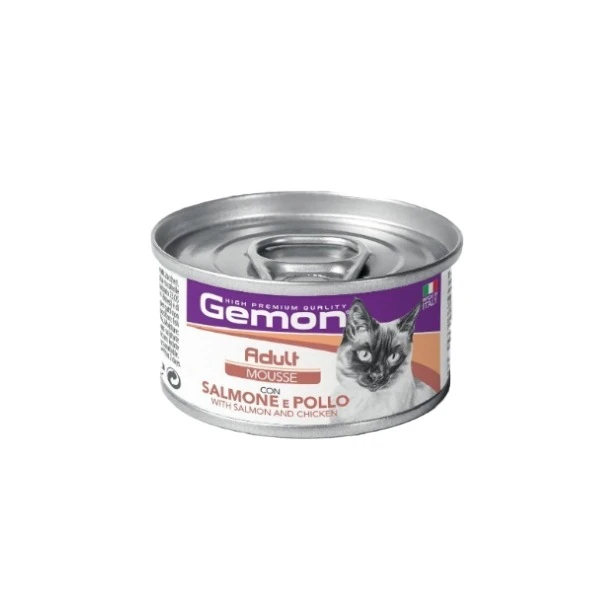 پوچ گربه بالغ مونژ مدل Gemon Salmon and Chicken با طعم ماهی و مرغ وزن 85 گرم