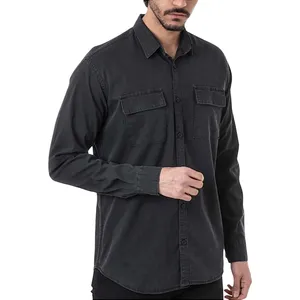 پیراهن آستین بلند یقه برگردان مردانه مدل MDSS-CH0906