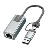 کارت شبکه اکسترنال مبدل USB-A/USB-C به LAN ارلدام مدل NC3 RJ45