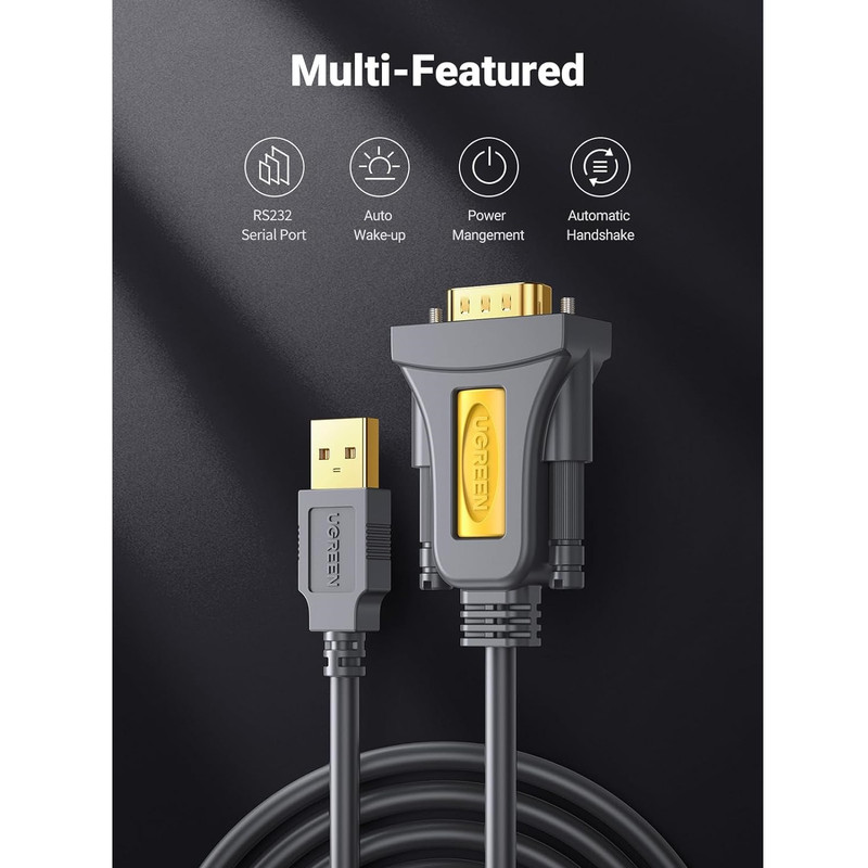 کابل تبدیل USB به DB9-RS232 یوگرین مدل CR107-20218 طول 1 متر
