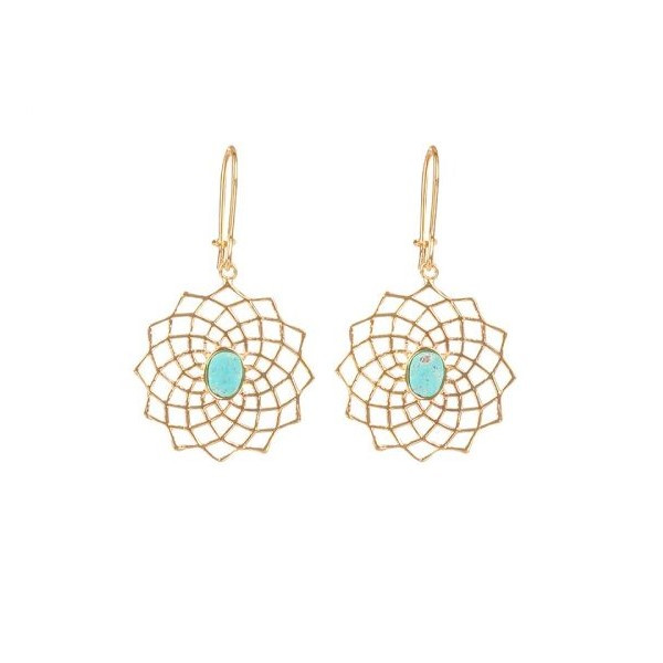 گوشواره طلا 18 عیار زنانه قیراط طرح گل کد GH5241 - 2