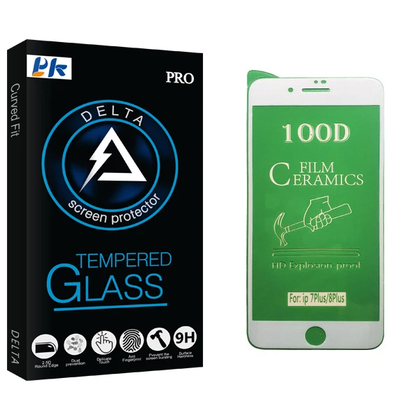 محافظ صفحه نمایش سرامیکی پی کی مدل Delta Glass مناسب برای گوشی موبایل اپل iPhone 8 Plus