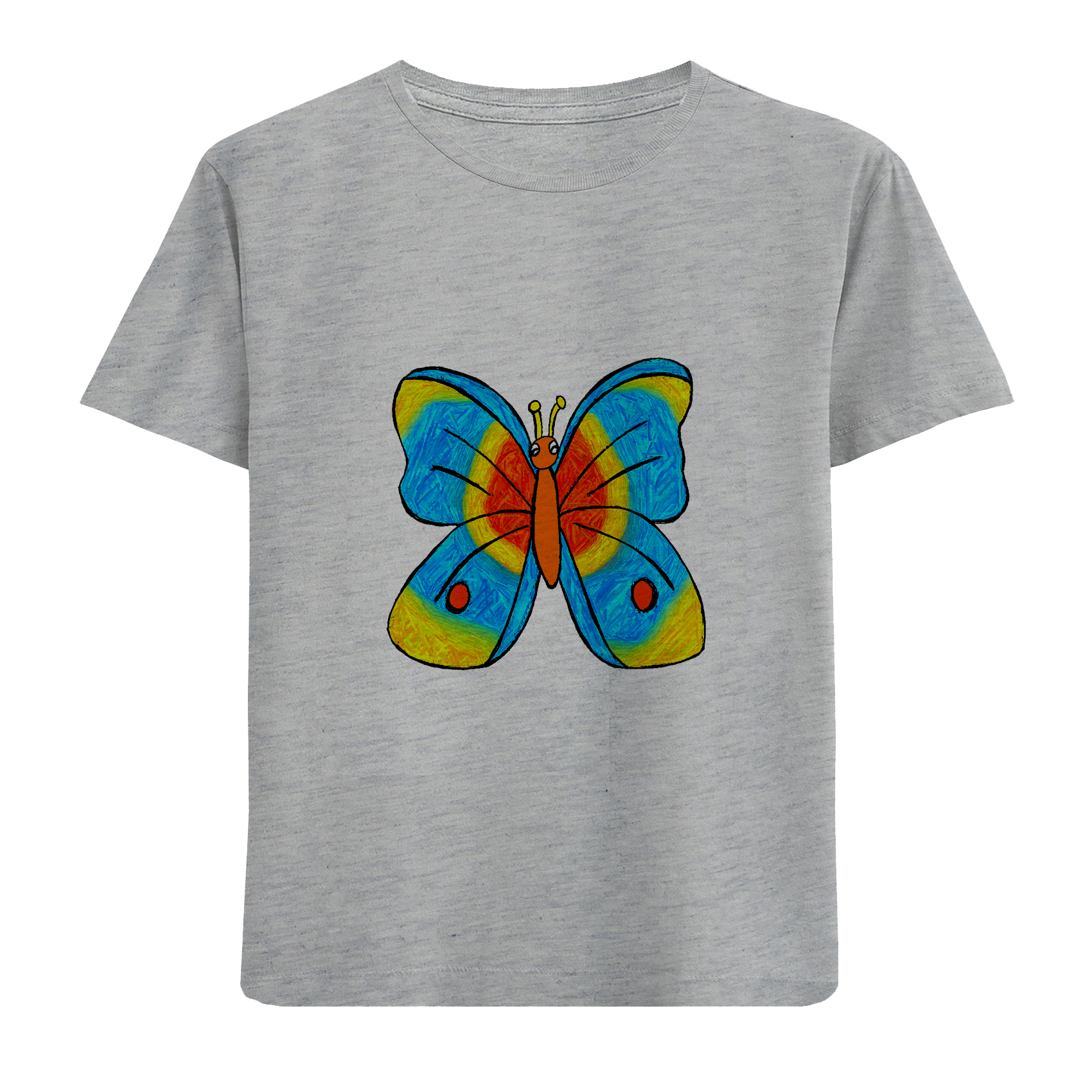 تی شرت آستین کوتاه دخترانه مدل پروانه D310