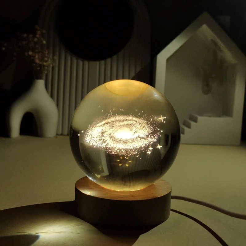 عکس شماره 6 : چراغ خواب مدل گوی کریستالی راه شیری 3d