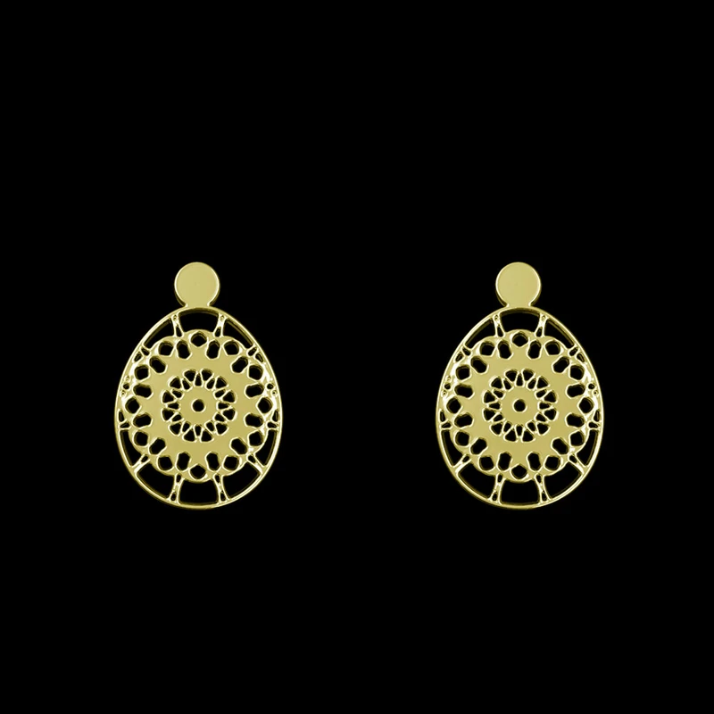 گوشواره طلا 18 عیار زنانه مدوپد مدل هندسی کد GA1-13690