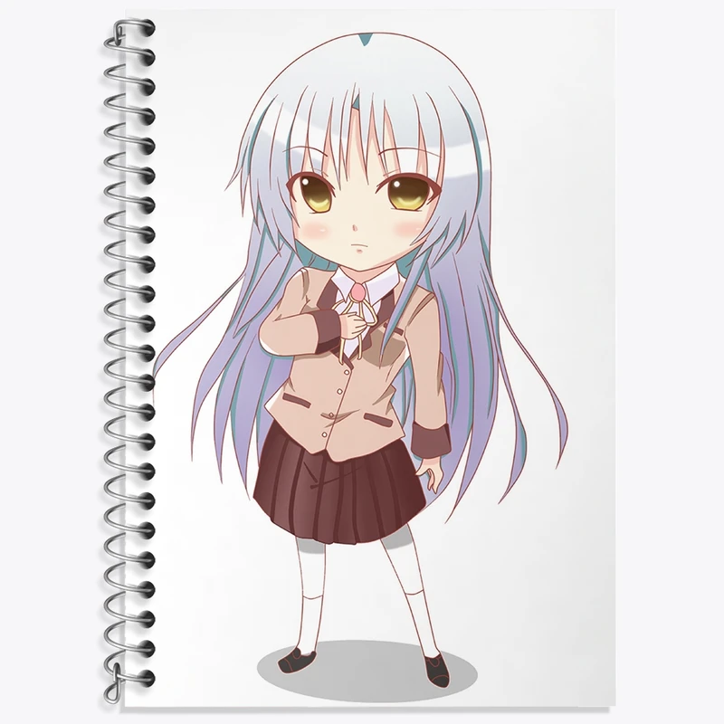 دفتر زبان 50 برگ خندالو مدل دو خط طرح کاناده انیمه آنجل بیتس کد 31932