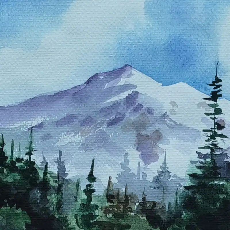 نقاشی آبرنگ مدل دماوند کد 1006