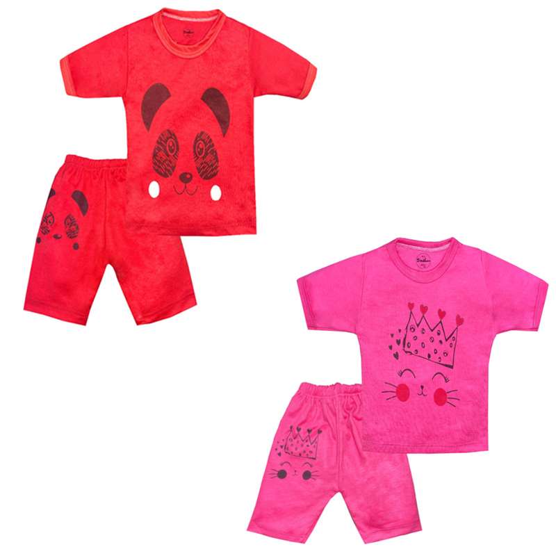 ست تی شرت و شلوارک نوزادی تروسکان مدل gh43 مجموعه 2 عددی