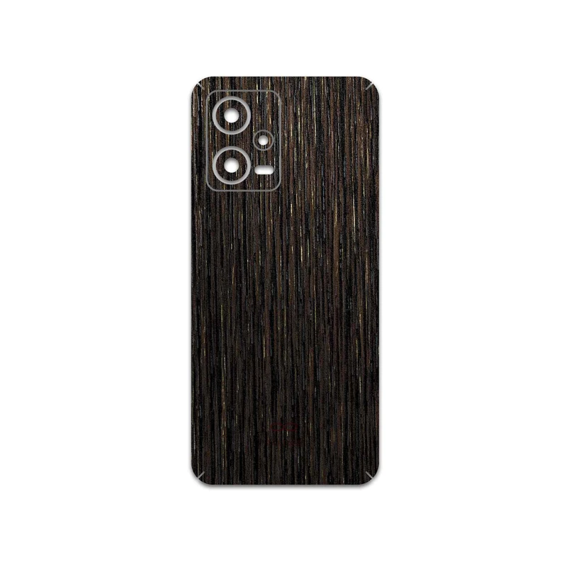 برچسب پوششی ماهوت مدل Dark-Gold-Stripes-Wood مناسب برای گوشی موبایل شیائومی Redmi Note 12 5G