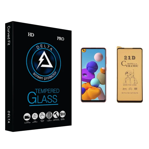 محافظ صفحه نمایش سرامیکی دلتا مدل Fit مناسب برای گوشی موبایل سامسونگ Galaxy A21s
