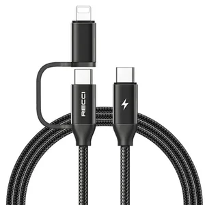  کابل تبدیل USB-C به USB-C/لایتنینگ رسی مدل RTC-P03CC طول 1 متر