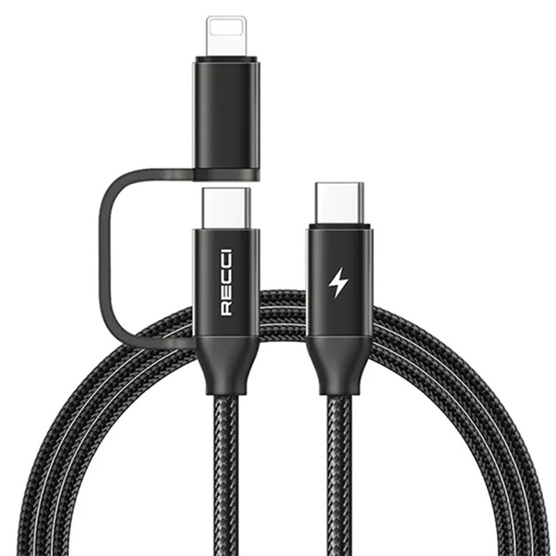  کابل تبدیل USB-C به USB-C/لایتنینگ رسی مدل RTC-P03CC طول 1 متر