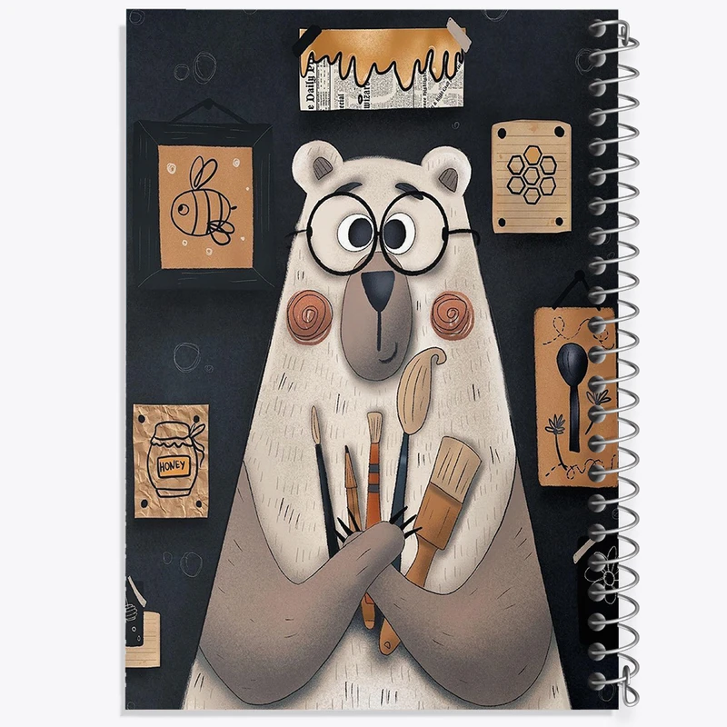 دفتر مشق 50 برگ خندالو طرح خرس بامزه کد N5678