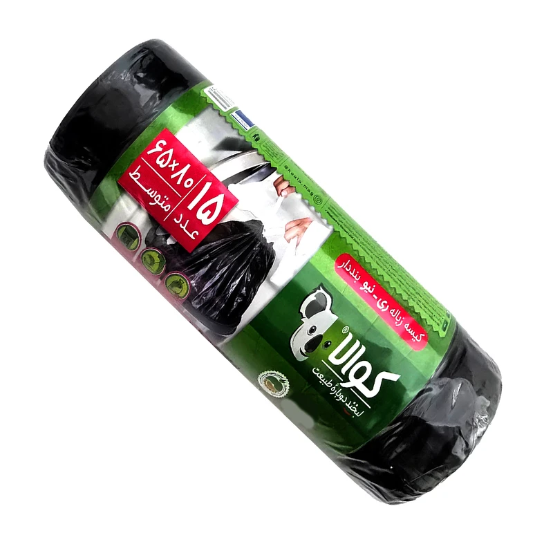 کیسه زباله کوالا مدل بنددار بسته 15 عددی