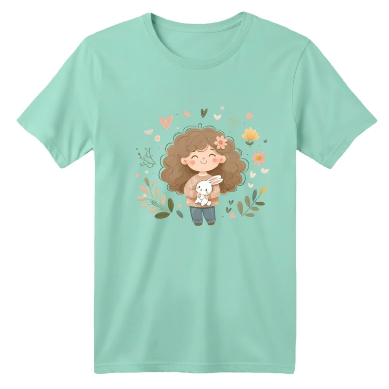 تی شرت آستین کوتاه بچگانه مدل دخترک کد 23