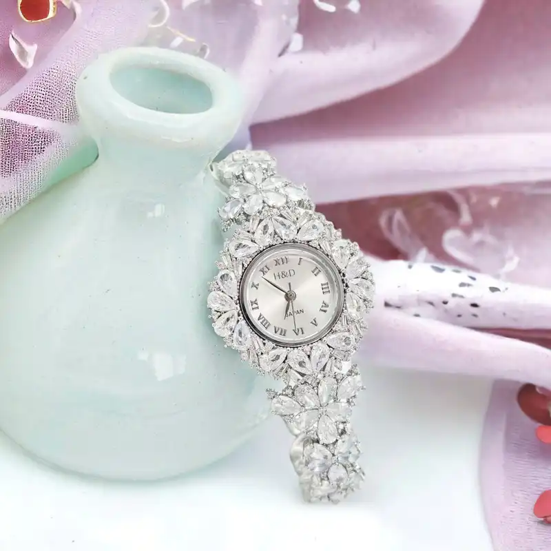 ساعت مچی عقربه ای نقره زنانه مدل گل مارکیز خور 0152