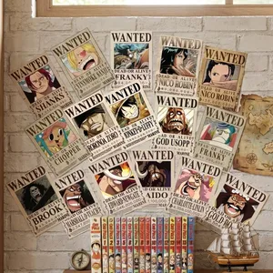 استیکر مدل وان پیس طرح لوفی تحت تعقیب کد km-wanted- 456 مجموعه 16 عددی