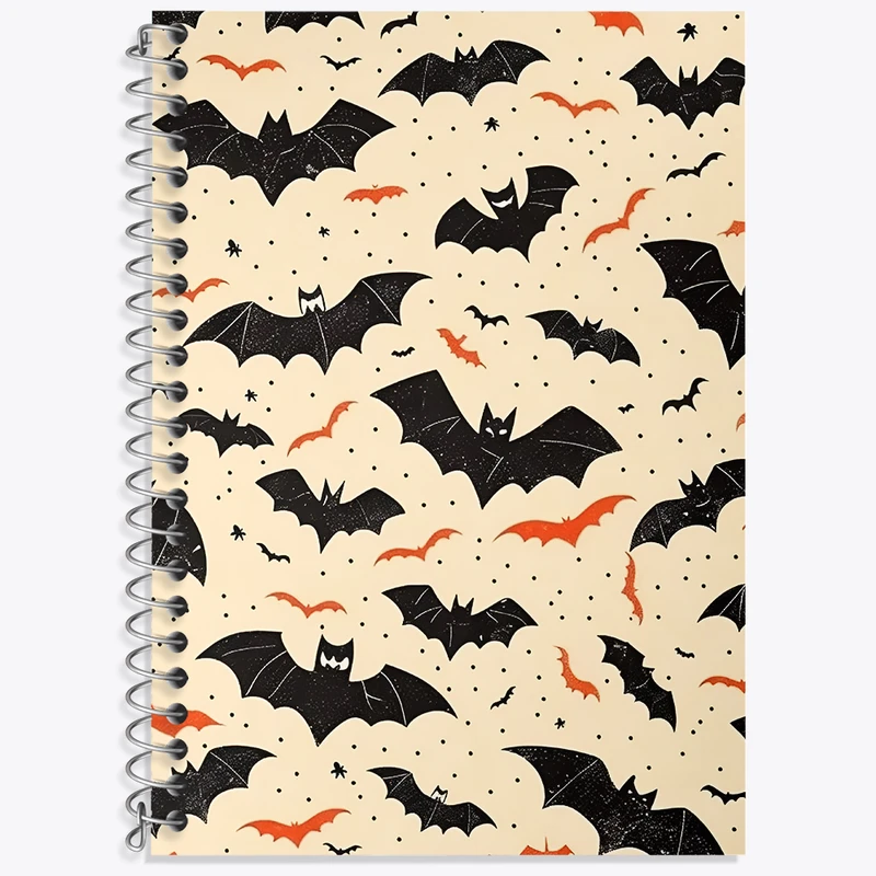 دفتر زبان 50 برگ خندالو مدل سه خط طرح پترن خفاش کد N5413