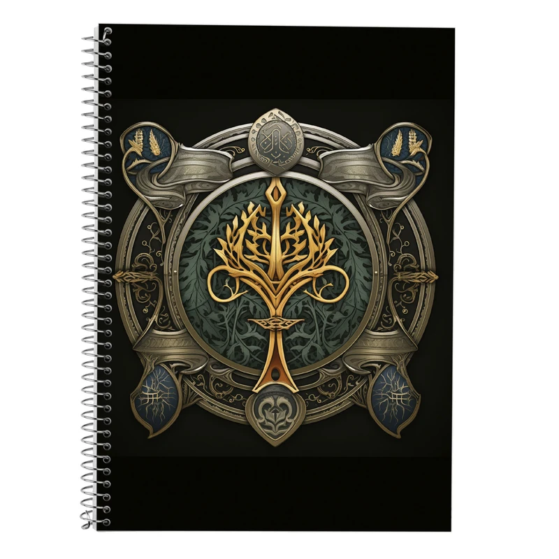 دفتر زبان 50 برگ مدوپد مدل دوخط طرح ارباب حلقه ها The Lord of the Rings کد DF3043