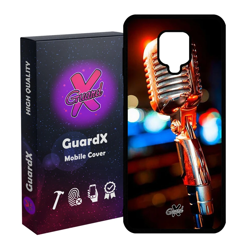 کاور گارد ایکس طرح میکروفون مدل Glass10259 مناسب برای گوشی موبایل سامسونگ Redmi Note 9S / Note 9 Pro / Note 9 Pro Max