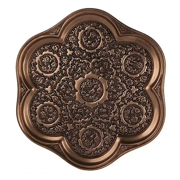 سرویس چایخوری 8 پارچه قلمزنی مدل دایره ای