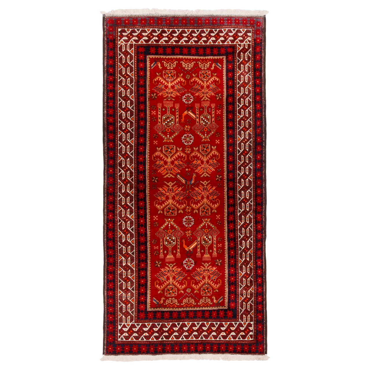 فرش دستباف قدیمی کناره طول دو متر سی پرشیا کد 188074