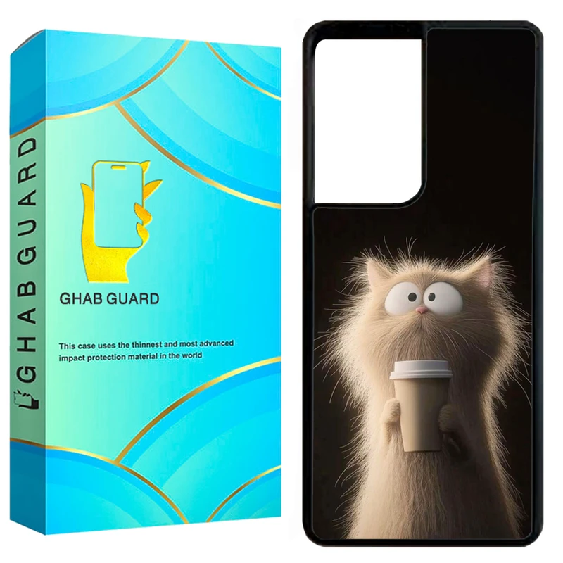 کاور قاب گارد طرح گربه مدل GCHPS21U مناسب برای گوشی موبایل سامسونگ Galaxy S21 Ultra 5G
