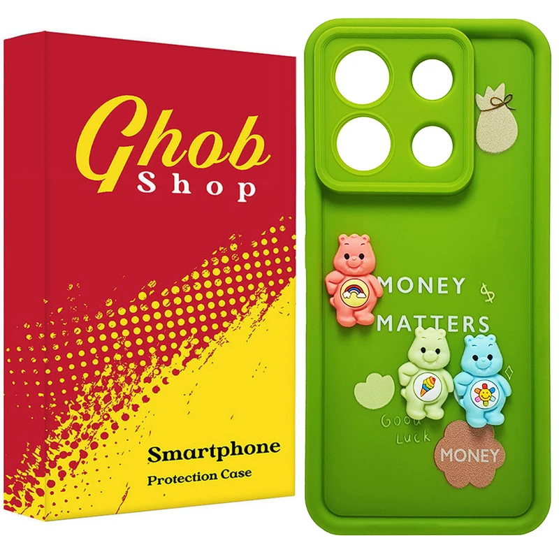 کاور قاب شاپ مدل سولید عروسکی طرح Money مناسب برای گوشی موبایل شیائومی Redmi Note 13 Pro 4G / Poco M6 Pro 4G