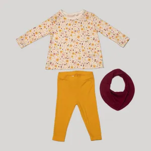 ست 3 تکه لباس دخترانه لوپیلو مدل گل آفتاب گردان fghn