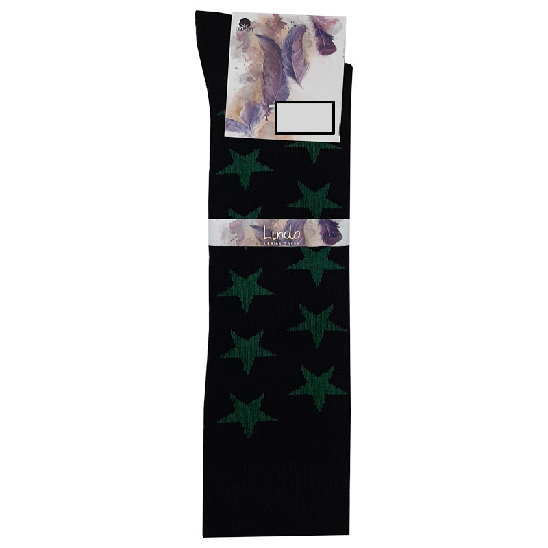 جوراب ساق بلند زنانه طرح ستاره کد 116
