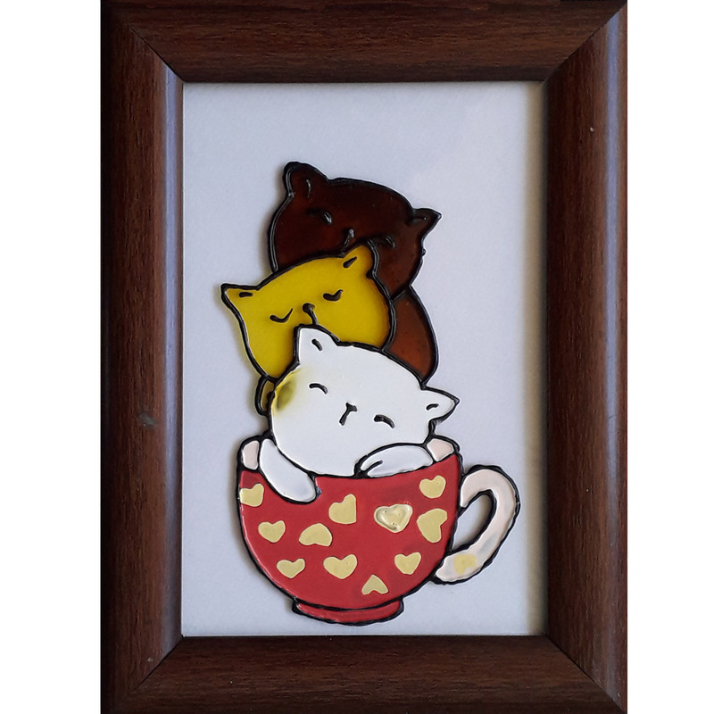 تابلو ویترای طرح گربه ها کد 777