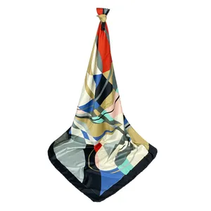 روسری زنانه مدل ساتن آبرنگی