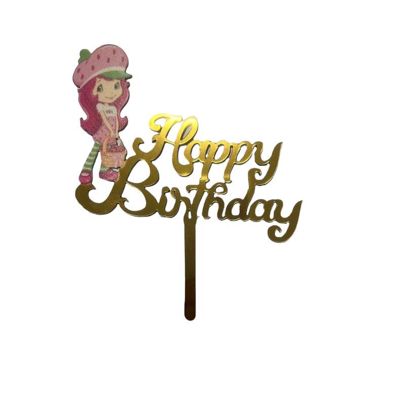 تاپر تزیین کیک مدل دختر توت فرنگی کد 6613