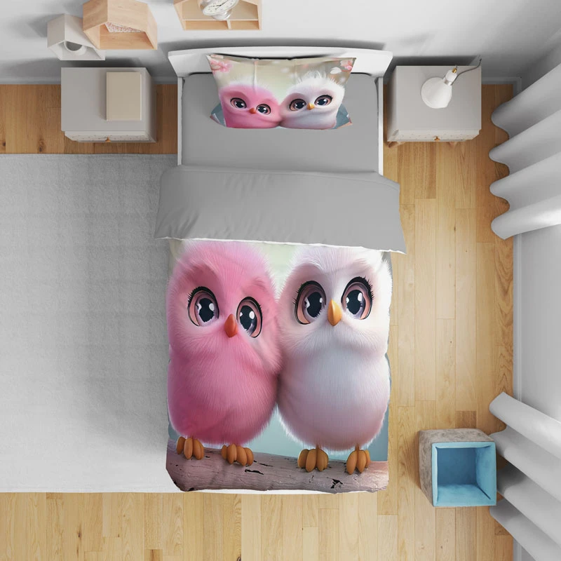 سرویس روتختی مدل جغد رنگی T5650 تک نفره 5 تکه