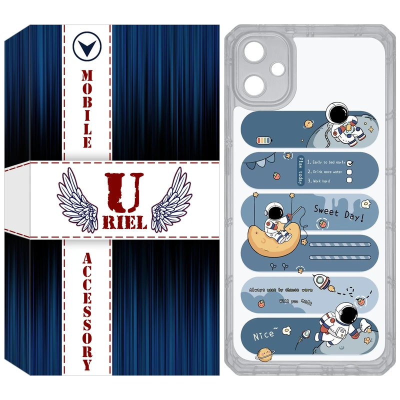 کاور یوریل مدل Clear کد 18 طرح فضانورد مناسب برای گوشی موبایل سامسونگ Galaxy A05