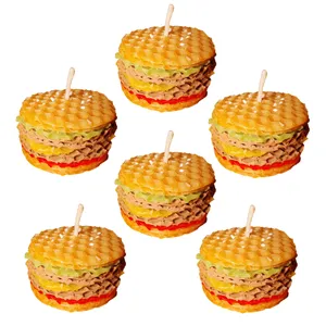 شمع بیزوکس مدل همبرگر مجموعه 6 عددی