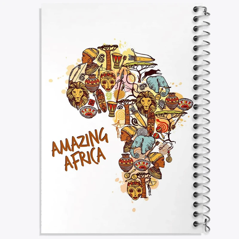 دفتر مشق 100 برگ خندالو طرح آفریقا Africa کد 29832